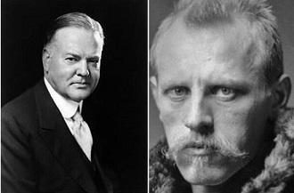 The “Great Humanitarian” Herbert Hoover (L) and Nobel Prize Laureate, Fridtjof Nansen- saw population transfer as a means of conflict-resolution between inimical ethnic groups. 